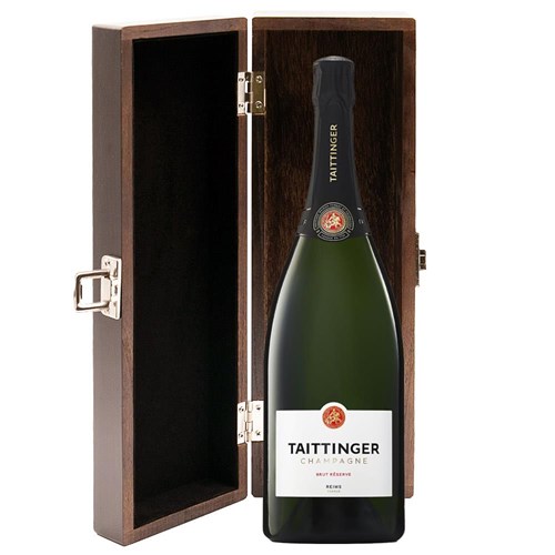 Magnum of Taittinger Brut Champagne 150cl in Elm Wood Gift Box